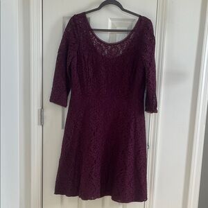 White House Black Market Deep Red Lace Dress